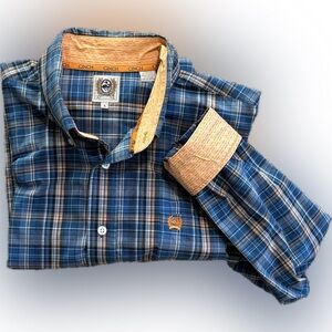 175. Cinch Men's Western Rodeo Plaid Button Down Shirt, Size L